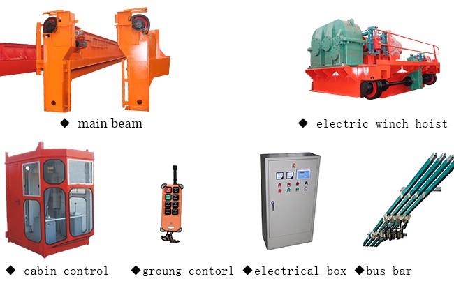 Viga del doble del QD de Warehouse 20 Ton Overhead Bridge Crane A7 2
