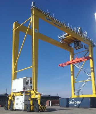 Mecanismo eléctrico de elevación grúa de pórtico RTG de 55 toneladas con neumático de caucho